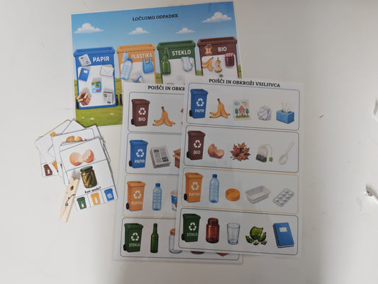 Mini didaktični set - ♻️ Spoznavajmo zabojnike in ločujmo odpadke